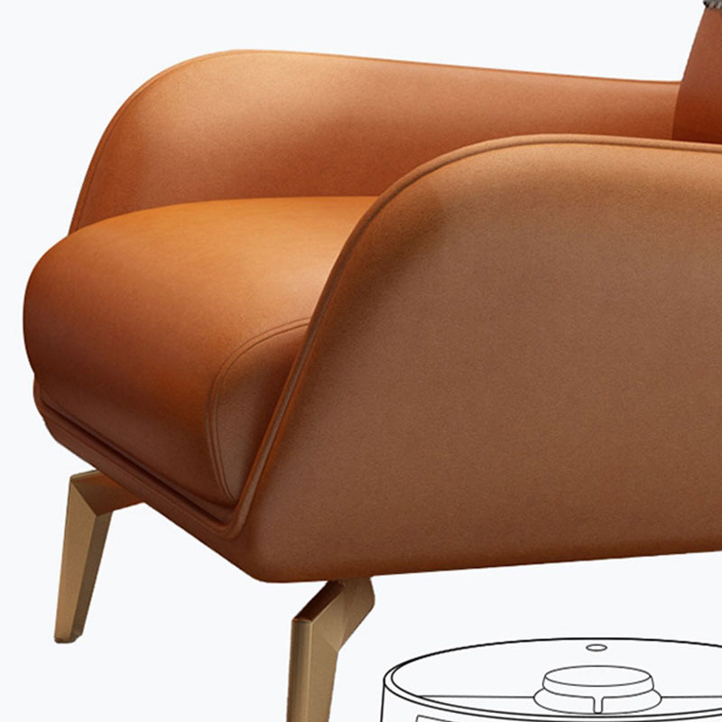 Glam Armchair Fixed Back Flared Arms Basic Four Legs Gold Base Accent Chair Clearhalo 'Accent Chairs' 'accent_chairs' 'Chairs & Seating' 'furn' 'furn_accent_chairs' 'Furniture' 'Living Room Furniture' 6851731