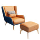 Glam Armchair Fixed Back Flared Arms Basic Four Legs Gold Base Accent Chair Blue-Orange 1 Piece With Ottoman Clearhalo 'Accent Chairs' 'accent_chairs' 'Chairs & Seating' 'furn' 'furn_accent_chairs' 'Furniture' 'Living Room Furniture' 6851732