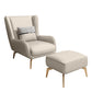 Glam Armchair Fixed Back Flared Arms Basic Four Legs Gold Base Accent Chair Off-White 1 Piece With Ottoman Clearhalo 'Accent Chairs' 'accent_chairs' 'Chairs & Seating' 'furn' 'furn_accent_chairs' 'Furniture' 'Living Room Furniture' 6851737