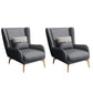 Glam Armchair Fixed Back Flared Arms Basic Four Legs Gold Base Accent Chair Grey 2 Piece Set Without Ottoman Clearhalo 'Accent Chairs' 'accent_chairs' 'Chairs & Seating' 'furn' 'furn_accent_chairs' 'Furniture' 'Living Room Furniture' 6851744