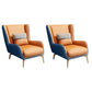 Glam Armchair Fixed Back Flared Arms Basic Four Legs Gold Base Accent Chair Blue-Orange 2 Piece Set Without Ottoman Clearhalo 'Accent Chairs' 'accent_chairs' 'Chairs & Seating' 'furn' 'furn_accent_chairs' 'Furniture' 'Living Room Furniture' 6851752