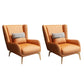 Glam Armchair Fixed Back Flared Arms Basic Four Legs Gold Base Accent Chair Orange 2 Piece Set Without Ottoman Clearhalo 'Accent Chairs' 'accent_chairs' 'Chairs & Seating' 'furn' 'furn_accent_chairs' 'Furniture' 'Living Room Furniture' 6851754