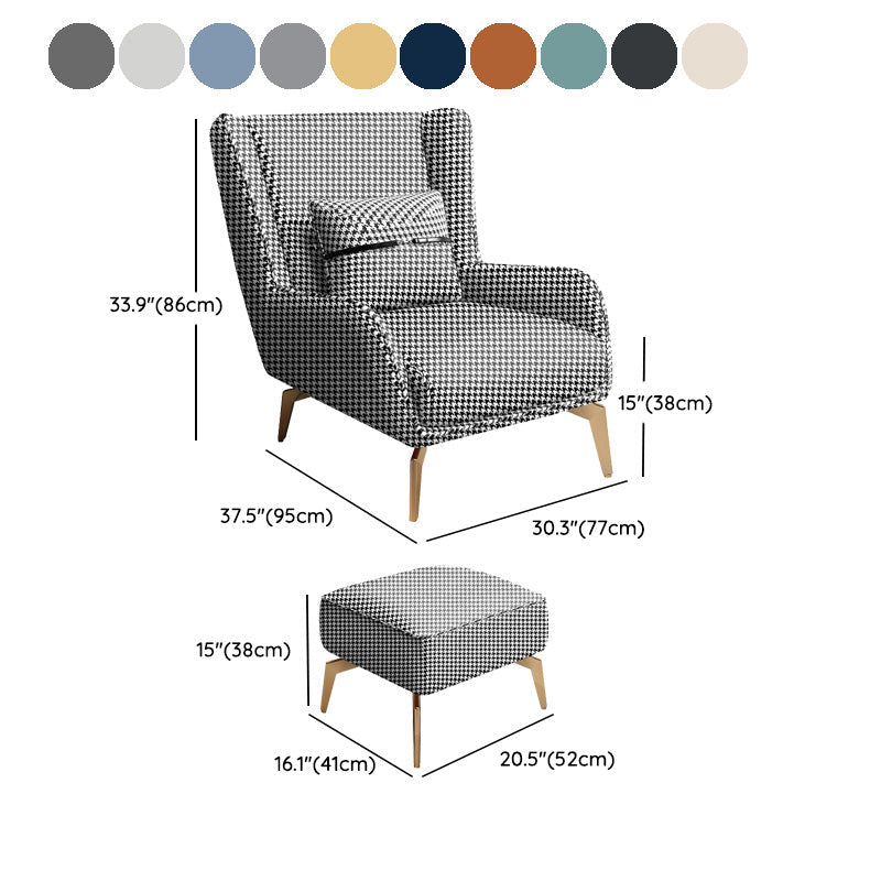 Glam Armchair Fixed Back Flared Arms Basic Four Legs Gold Base Accent Chair Clearhalo 'Accent Chairs' 'accent_chairs' 'Chairs & Seating' 'furn' 'furn_accent_chairs' 'Furniture' 'Living Room Furniture' 6851761