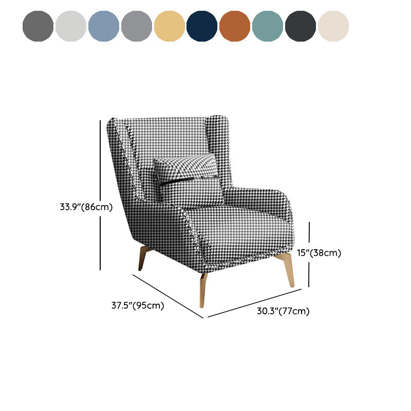 Glam Armchair Fixed Back Flared Arms Basic Four Legs Gold Base Accent Chair Clearhalo 'Accent Chairs' 'accent_chairs' 'Chairs & Seating' 'furn' 'furn_accent_chairs' 'Furniture' 'Living Room Furniture' 6851762