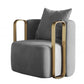 Glam Arm Chair Solid Color Pillow Back Gold Base Arms Included Armchair