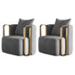 Glam Arm Chair Solid Color Pillow Back Gold Base Arms Included Armchair