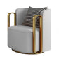 Glam Arm Chair Solid Color Pillow Back Gold Base Arms Included Armchair