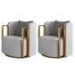 Glam Arm Chair Solid Color Pillow Back Gold Base Arms Included Armchair