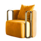 Glam Arm Chair Solid Color Pillow Back Gold Base Arms Included Armchair