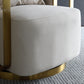 Glam Arm Chair Solid Color Pillow Back Gold Base Arms Included Armchair