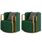 Glam Arm Chair Solid Color Pillow Back Gold Base Arms Included Armchair