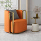 Glam Arm Chair Solid Color Pillow Back Gold Base Arms Included Armchair