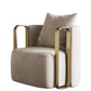 Glam Arm Chair Solid Color Pillow Back Gold Base Arms Included Armchair