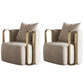 Glam Arm Chair Solid Color Pillow Back Gold Base Arms Included Armchair