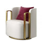 Glam Arm Chair Solid Color Pillow Back Gold Base Arms Included Armchair