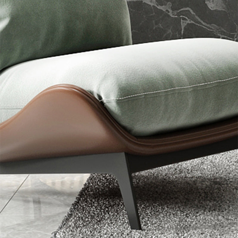 Mid-century Modern Leather Slipper Accent Chair Pillow Back Armless Chair Clearhalo 'Accent Chairs' 'accent_chairs' 'Chairs & Seating' 'furn' 'furn_accent_chairs' 'Furniture' 'Living Room Furniture' 6851816