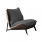 Mid-century Modern Leather Slipper Accent Chair Pillow Back Armless Chair Dark Gray-Brown 1 Piece Clearhalo 'Accent Chairs' 'accent_chairs' 'Chairs & Seating' 'furn' 'furn_accent_chairs' 'Furniture' 'Living Room Furniture' 6851825