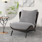 Mid-century Modern Leather Slipper Accent Chair Pillow Back Armless Chair Clearhalo 'Accent Chairs' 'accent_chairs' 'Chairs & Seating' 'furn' 'furn_accent_chairs' 'Furniture' 'Living Room Furniture' 6851827