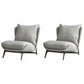 Mid-century Modern Leather Slipper Accent Chair Pillow Back Armless Chair Grey 2 Piece Set Clearhalo 'Accent Chairs' 'accent_chairs' 'Chairs & Seating' 'furn' 'furn_accent_chairs' 'Furniture' 'Living Room Furniture' 6851829