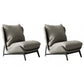 Mid-century Modern Leather Slipper Accent Chair Pillow Back Armless Chair Dark Gray 2 Piece Set Clearhalo 'Accent Chairs' 'accent_chairs' 'Chairs & Seating' 'furn' 'furn_accent_chairs' 'Furniture' 'Living Room Furniture' 6851830