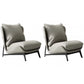 Mid-century Modern Leather Slipper Accent Chair Pillow Back Armless Chair Light Gray 2 Piece Set Clearhalo 'Accent Chairs' 'accent_chairs' 'Chairs & Seating' 'furn' 'furn_accent_chairs' 'Furniture' 'Living Room Furniture' 6851831