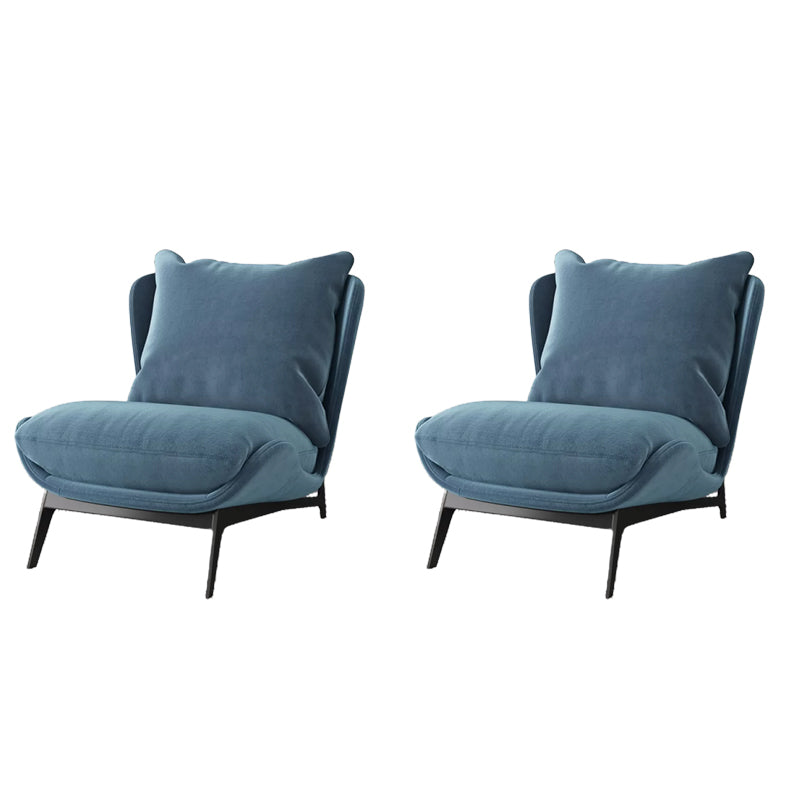 Mid-century Modern Leather Slipper Accent Chair Pillow Back Armless Chair Sky Blue 2 Piece Set Clearhalo 'Accent Chairs' 'accent_chairs' 'Chairs & Seating' 'furn' 'furn_accent_chairs' 'Furniture' 'Living Room Furniture' 6851832
