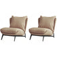 Mid-century Modern Leather Slipper Accent Chair Pillow Back Armless Chair Khaki 2 Piece Set Clearhalo 'Accent Chairs' 'accent_chairs' 'Chairs & Seating' 'furn' 'furn_accent_chairs' 'Furniture' 'Living Room Furniture' 6851833