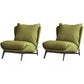 Mid-century Modern Leather Slipper Accent Chair Pillow Back Armless Chair Olive Green 2 Piece Set Clearhalo 'Accent Chairs' 'accent_chairs' 'Chairs & Seating' 'furn' 'furn_accent_chairs' 'Furniture' 'Living Room Furniture' 6851834