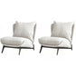 Mid-century Modern Leather Slipper Accent Chair Pillow Back Armless Chair Off-White 2 Piece Set Clearhalo 'Accent Chairs' 'accent_chairs' 'Chairs & Seating' 'furn' 'furn_accent_chairs' 'Furniture' 'Living Room Furniture' 6851838