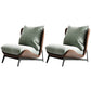 Mid-century Modern Leather Slipper Accent Chair Pillow Back Armless Chair Brown Green 2 Piece Set Clearhalo 'Accent Chairs' 'accent_chairs' 'Chairs & Seating' 'furn' 'furn_accent_chairs' 'Furniture' 'Living Room Furniture' 6851840