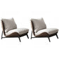 Mid-century Modern Leather Slipper Accent Chair Pillow Back Armless Chair Beige Brown 2 Piece Set Clearhalo 'Accent Chairs' 'accent_chairs' 'Chairs & Seating' 'furn' 'furn_accent_chairs' 'Furniture' 'Living Room Furniture' 6851841