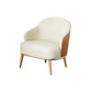 Glam Styled Leather Armchair Fixed Back Basic Four Legs Recessed Arms Chair White Orange 1 Piece Clearhalo 'Accent Chairs' 'accent_chairs' 'Chairs & Seating' 'furn' 'furn_accent_chairs' 'Furniture' 'Living Room Furniture' 6851888
