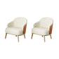 Glam Styled Leather Armchair Fixed Back Basic Four Legs Recessed Arms Chair White Orange 2 Piece Set Clearhalo 'Accent Chairs' 'accent_chairs' 'Chairs & Seating' 'furn' 'furn_accent_chairs' 'Furniture' 'Living Room Furniture' 6851896