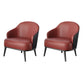 Glam Styled Leather Armchair Fixed Back Basic Four Legs Recessed Arms Chair Black-Red Faux Leather 2 Piece Set Clearhalo 'Accent Chairs' 'accent_chairs' 'Chairs & Seating' 'furn' 'furn_accent_chairs' 'Furniture' 'Living Room Furniture' 6851898