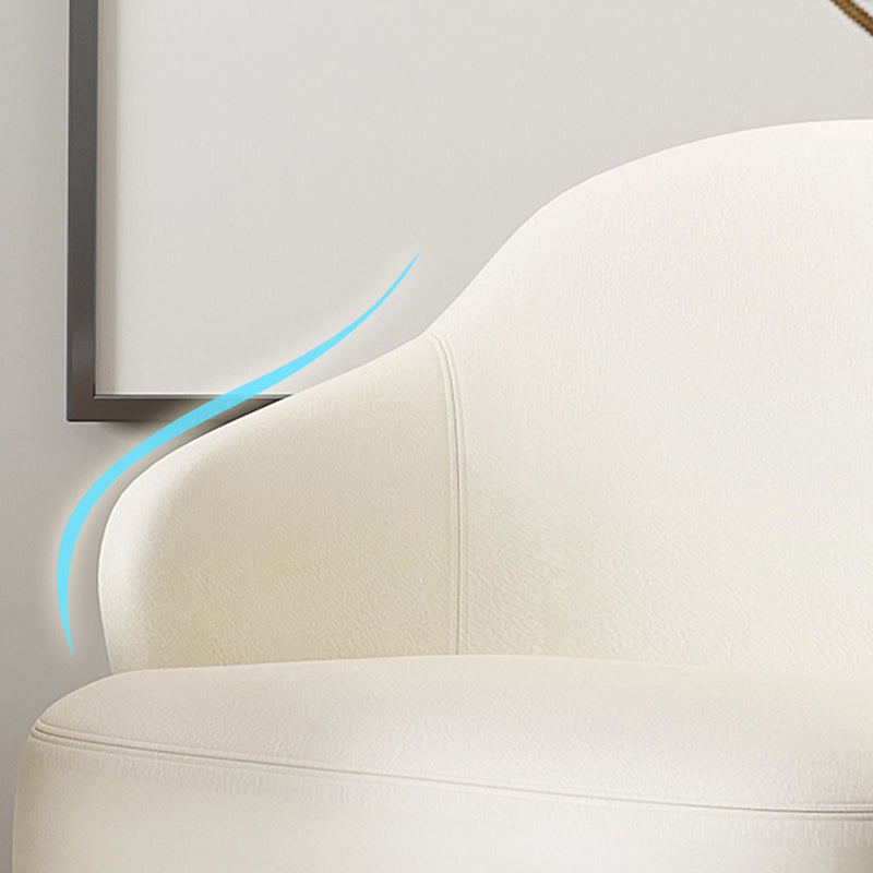 Glam Styled Leather Armchair Fixed Back Basic Four Legs Recessed Arms Chair Clearhalo 'Accent Chairs' 'accent_chairs' 'Chairs & Seating' 'furn' 'furn_accent_chairs' 'Furniture' 'Living Room Furniture' 6851900