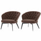 Industrial Brown Armless Chair Tufted Back Basic Four Legs Side Chair 2 Piece Set Clearhalo 'Accent Chairs' 'accent_chairs' 'Chairs & Seating' 'furn' 'furn_accent_chairs' 'Furniture' 'Living Room Furniture' 6851918