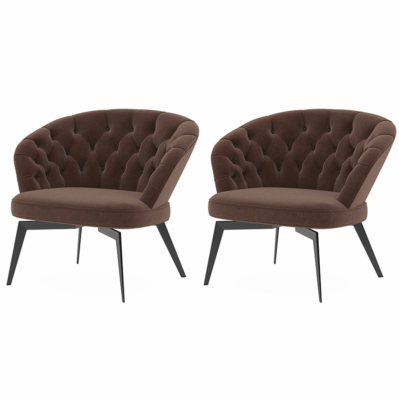 Industrial Brown Armless Chair Tufted Back Basic Four Legs Side Chair 2 Piece Set Clearhalo 'Accent Chairs' 'accent_chairs' 'Chairs & Seating' 'furn' 'furn_accent_chairs' 'Furniture' 'Living Room Furniture' 6851918