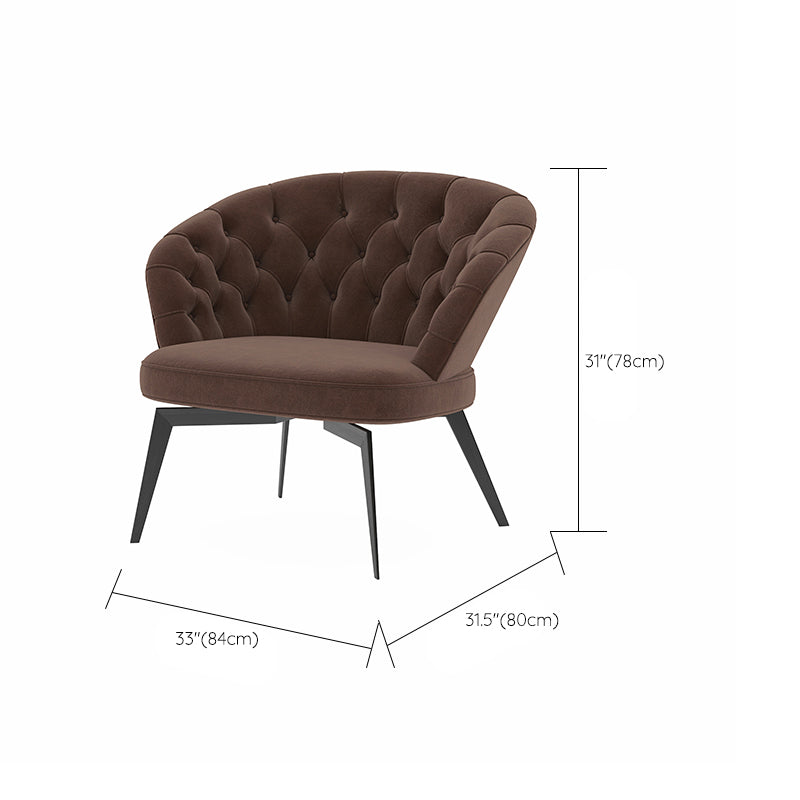 Industrial Brown Armless Chair Tufted Back Basic Four Legs Side Chair Clearhalo 'Accent Chairs' 'accent_chairs' 'Chairs & Seating' 'furn' 'furn_accent_chairs' 'Furniture' 'Living Room Furniture' 6851926