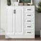 White Standard Cabinet Solid Wood Storage Cabinet with Drawer 34.3"L x 13.4"W x 35.4"H Clearhalo 'Cabinets & Chests' 'cabinets_chests' 'furn' 'furn_cabinets_chests' 'Furniture' 'Living Room Furniture' 6851927