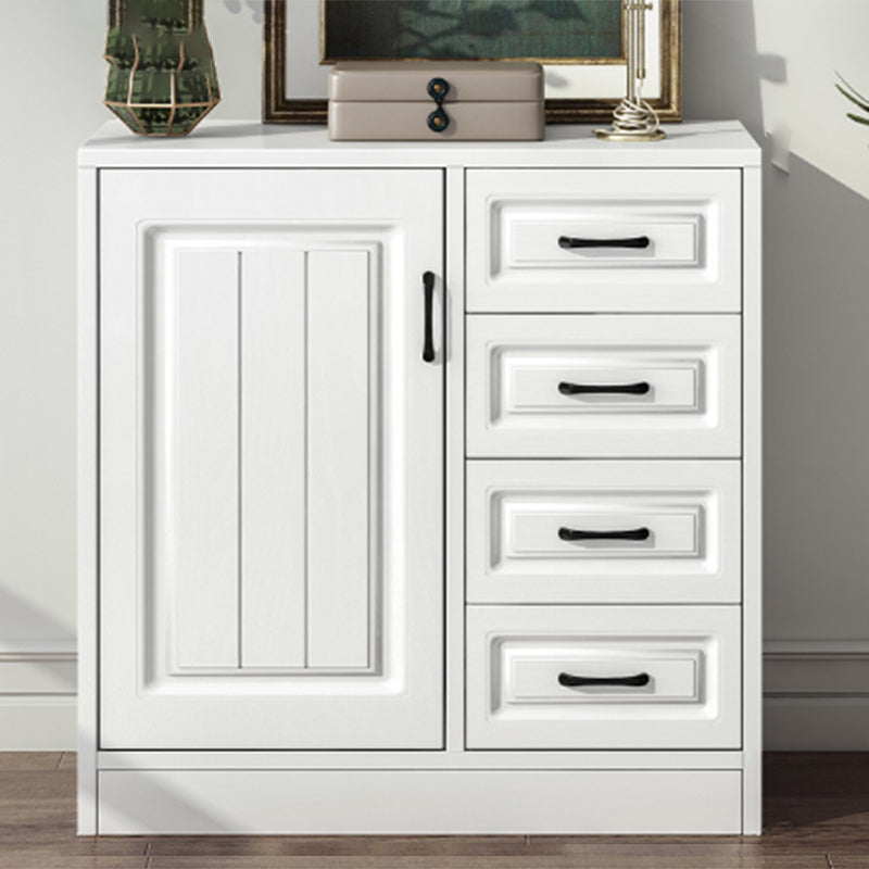 White Standard Cabinet Solid Wood Storage Cabinet with Drawer 30.3"L x 13.4"W x 29.1"H Clearhalo 'Cabinets & Chests' 'cabinets_chests' 'furn' 'furn_cabinets_chests' 'Furniture' 'Living Room Furniture' 6851928