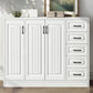 White Standard Cabinet Solid Wood Storage Cabinet with Drawer 47"L x 13"W x 35"H Clearhalo 'Cabinets & Chests' 'cabinets_chests' 'furn' 'furn_cabinets_chests' 'Furniture' 'Living Room Furniture' 6851929