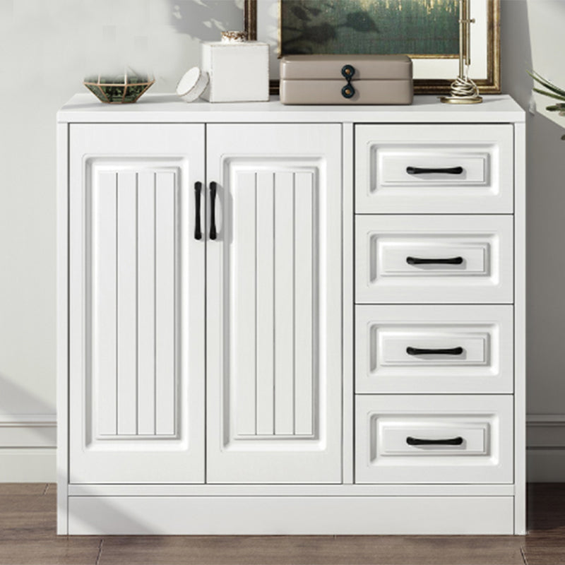 White Standard Cabinet Solid Wood Storage Cabinet with Drawer 34.3"L x 13.4"W x 29.1"H Clearhalo 'Cabinets & Chests' 'cabinets_chests' 'furn' 'furn_cabinets_chests' 'Furniture' 'Living Room Furniture' 6851930