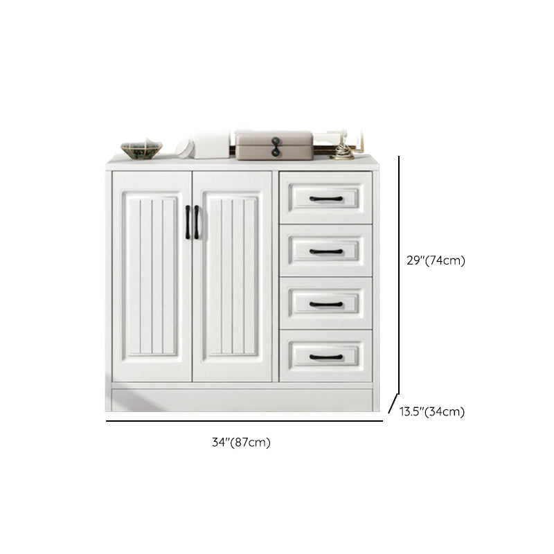 White Standard Cabinet Solid Wood Storage Cabinet with Drawer Clearhalo 'Cabinets & Chests' 'cabinets_chests' 'furn' 'furn_cabinets_chests' 'Furniture' 'Living Room Furniture' 6851936