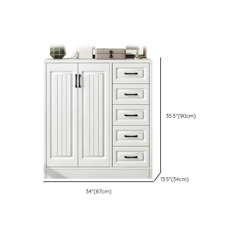 White Standard Cabinet Solid Wood Storage Cabinet with Drawer Clearhalo 'Cabinets & Chests' 'cabinets_chests' 'furn' 'furn_cabinets_chests' 'Furniture' 'Living Room Furniture' 6851937