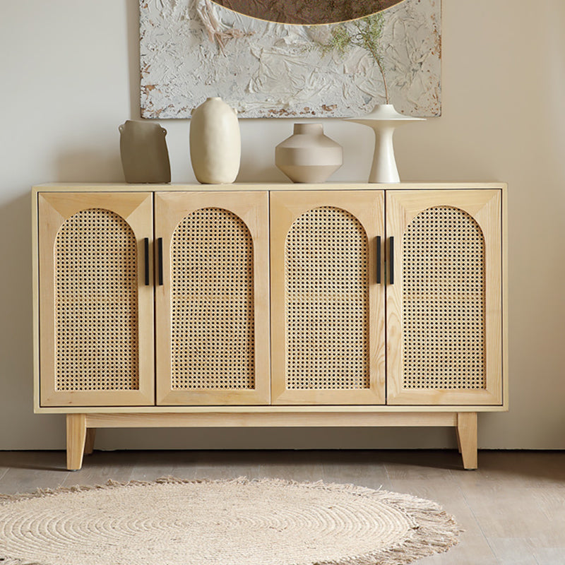 Wicker Rattan Accent Cabinet Solid Wood Storage Cabinet with Doors Natural Clearhalo 'Cabinets & Chests' 'cabinets_chests' 'furn' 'furn_cabinets_chests' 'Furniture' 'Living Room Furniture' 6851939
