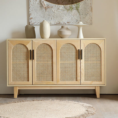 Wicker Rattan Accent Cabinet Solid Wood Storage Cabinet with Doors Natural Clearhalo 'Cabinets & Chests' 'cabinets_chests' 'furn' 'furn_cabinets_chests' 'Furniture' 'Living Room Furniture' 6851939