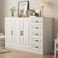 Modern White Rectangle Accent Cabinet Solid Wood Storage Cabinet 47"L x 14"W x 35"H Clearhalo 'Cabinets & Chests' 'cabinets_chests' 'furn' 'furn_cabinets_chests' 'Furniture' 'Living Room Furniture' 6851958