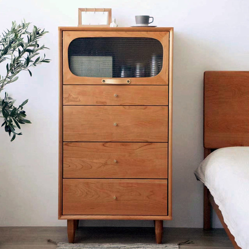 Industrial Rectangle Accent Cabinet Solid Wood Storage Cabinet Cherry Clearhalo 'Cabinets & Chests' 'cabinets_chests' 'furn' 'furn_cabinets_chests' 'Furniture' 'Living Room Furniture' 6851989