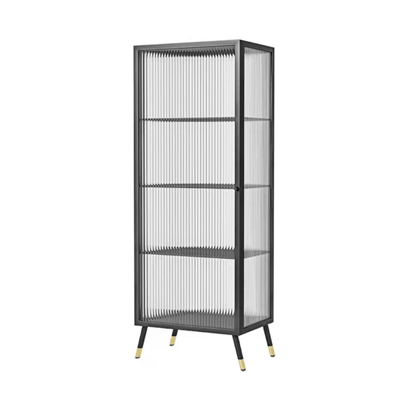 Industrial Rectangle Cabinet Glass Water Resistant Storage Cabinet Black Clearhalo 'Cabinets & Chests' 'cabinets_chests' 'furn' 'furn_cabinets_chests' 'Furniture' 'Living Room Furniture' 6852037