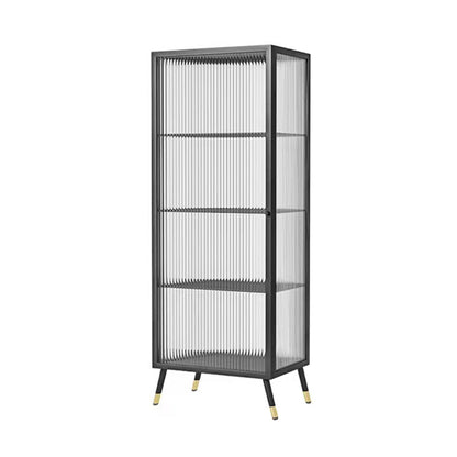 Industrial Rectangle Cabinet Glass Water Resistant Storage Cabinet Black Clearhalo 'Cabinets & Chests' 'cabinets_chests' 'furn' 'furn_cabinets_chests' 'Furniture' 'Living Room Furniture' 6852037